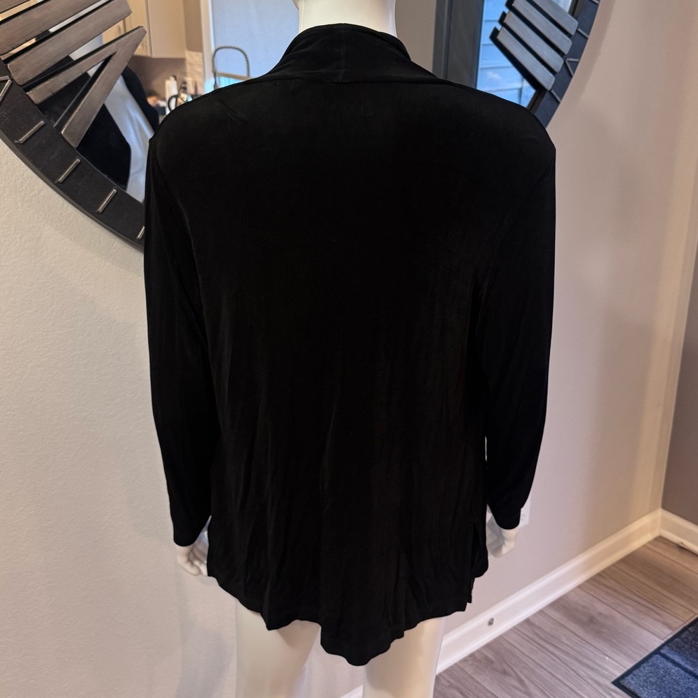 Chico's Black Open-Front Cardigan - Picture 6 of 7